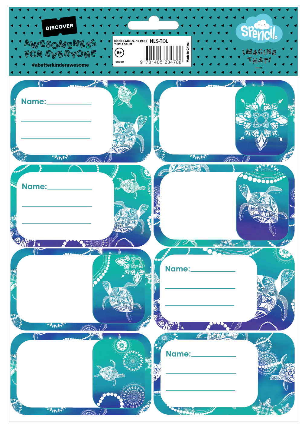 Book Labels - Turtle of Life