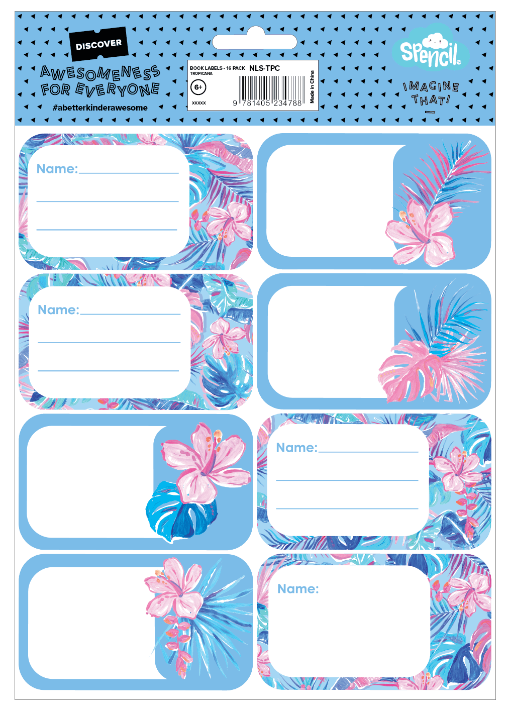 Book Labels - Tropicana