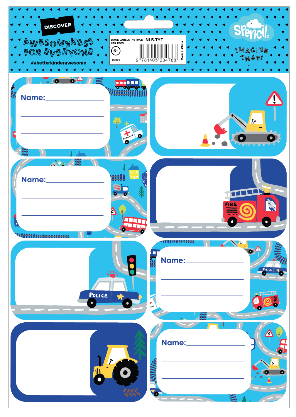 Book Labels - Tiny Town