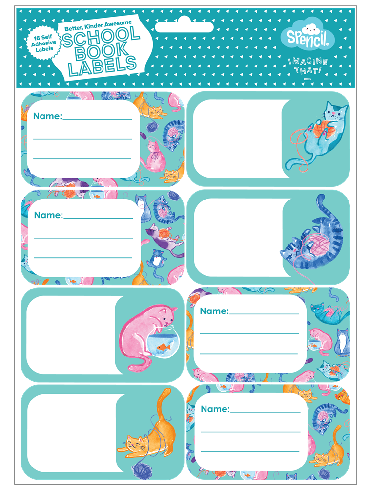 Book Labels - Crazy Cats