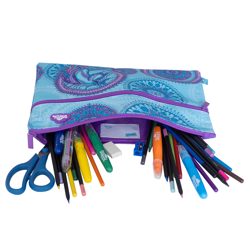 A4 Twin Zip Pencil Case - Amethyst Spirit