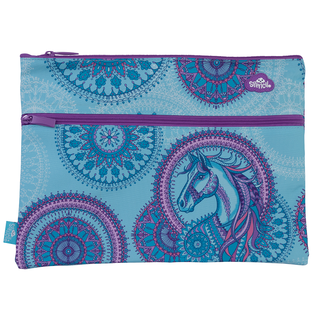 A4 Twin Zip Pencil Case - Amethyst Spirit