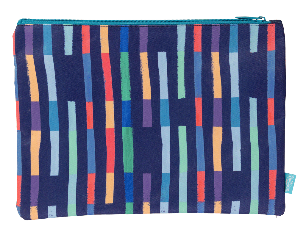 A4 Twin Zip Pencil Case - Bright Stripes
