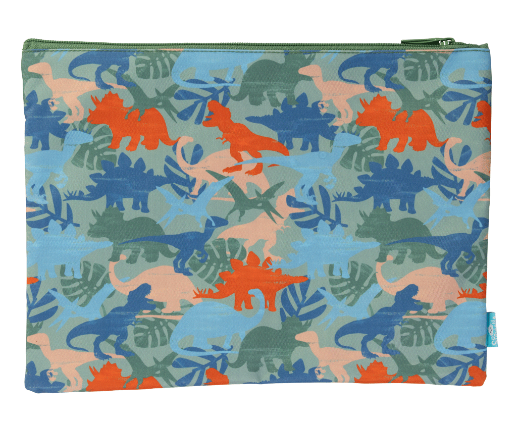 A4 Twin Zip Pencil Case - Dinosaur Safari