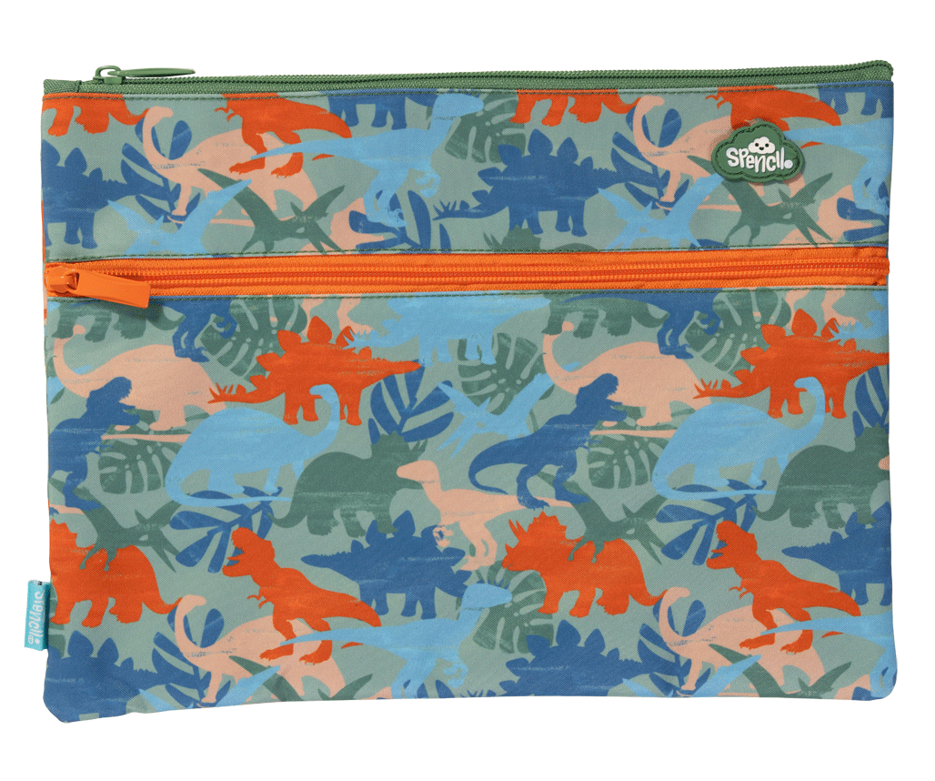 A4 Twin Zip Pencil Case - Dinosaur Safari