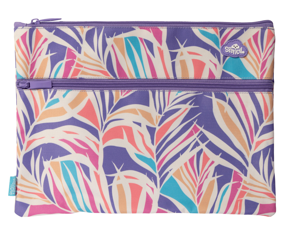 A4 Twin Zip Pencil Case - Paradise Palms