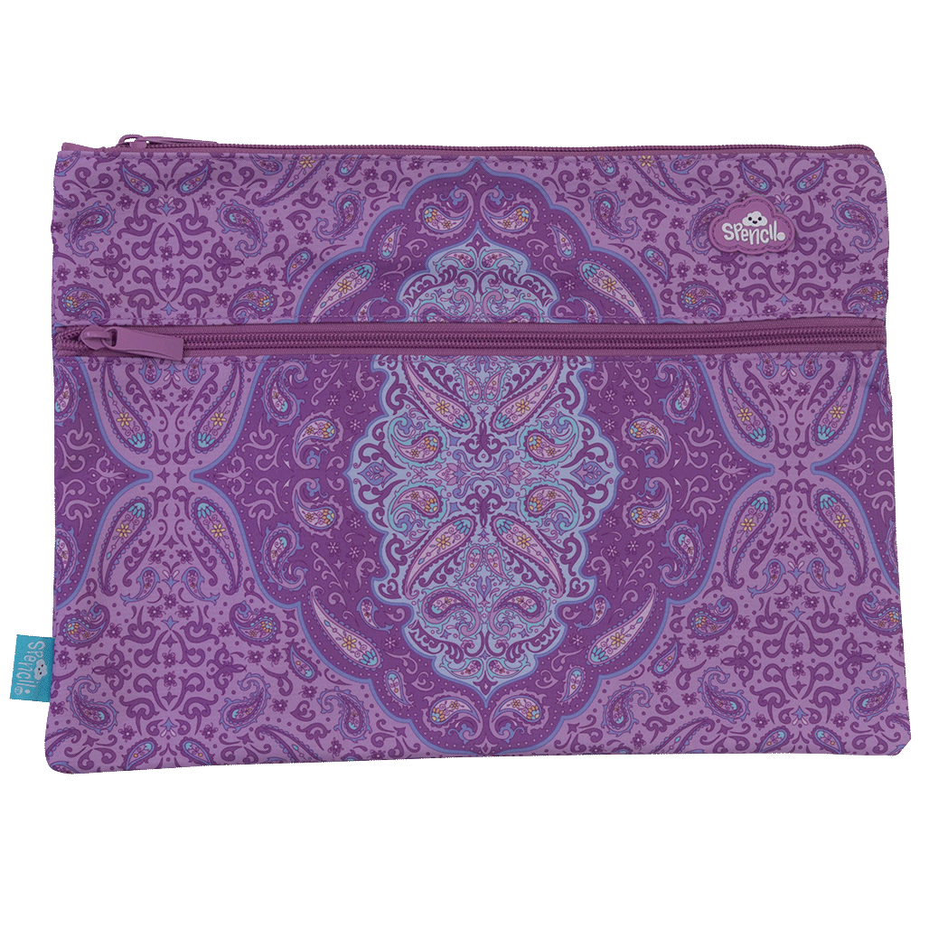 A4 Twin Zip Pencil Case - Paisley Daze