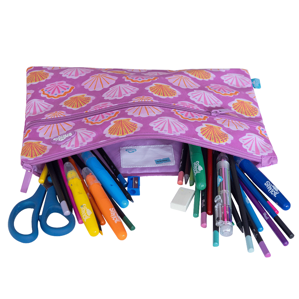 A4 Twin Zip Pencil Case - Pearl Tide