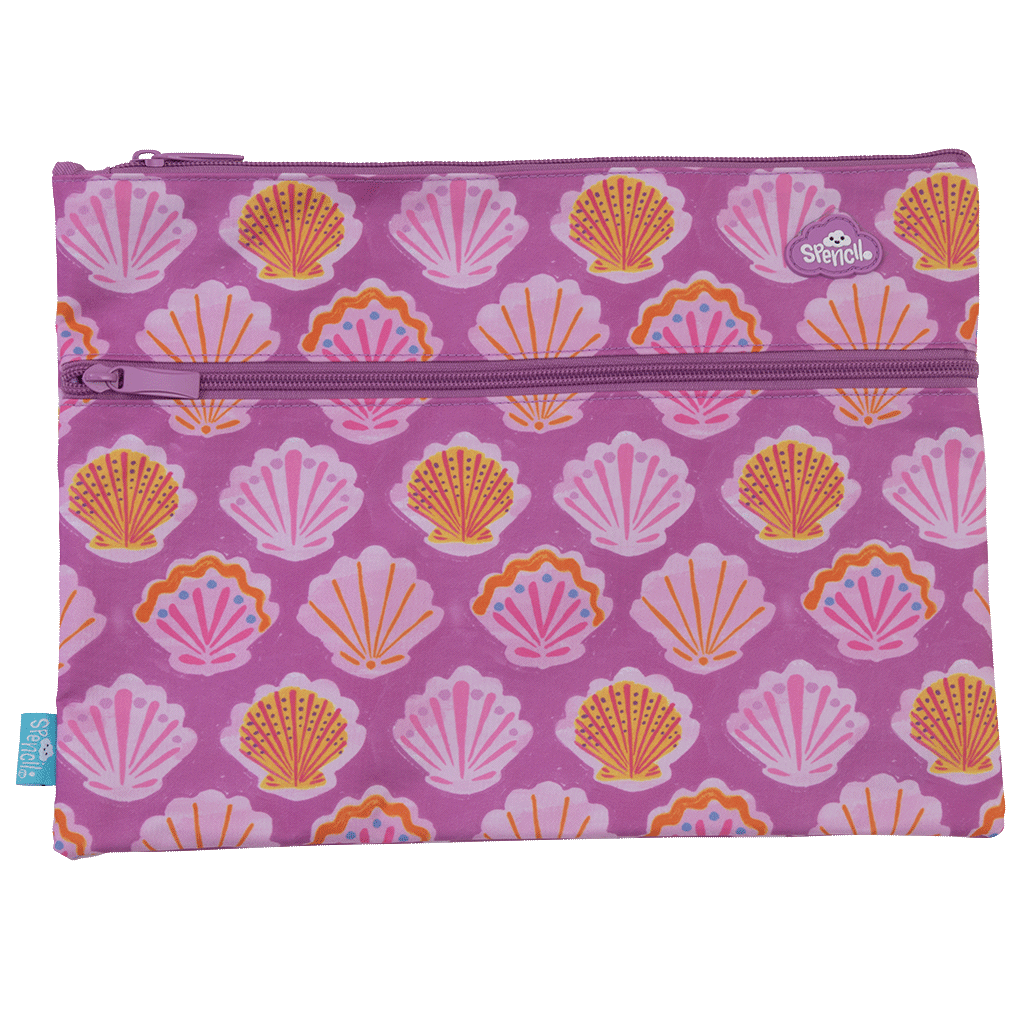 A4 Twin Zip Pencil Case - Pearl Tide