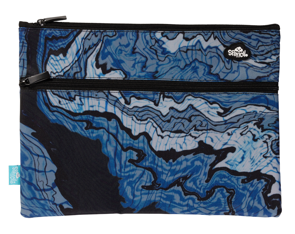 A4 Twin Zip Pencil Case - Ripple Effect