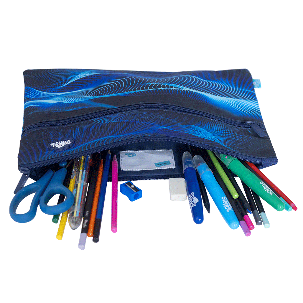 A4 Twin Zip Pencil Case - Sonic Riptide