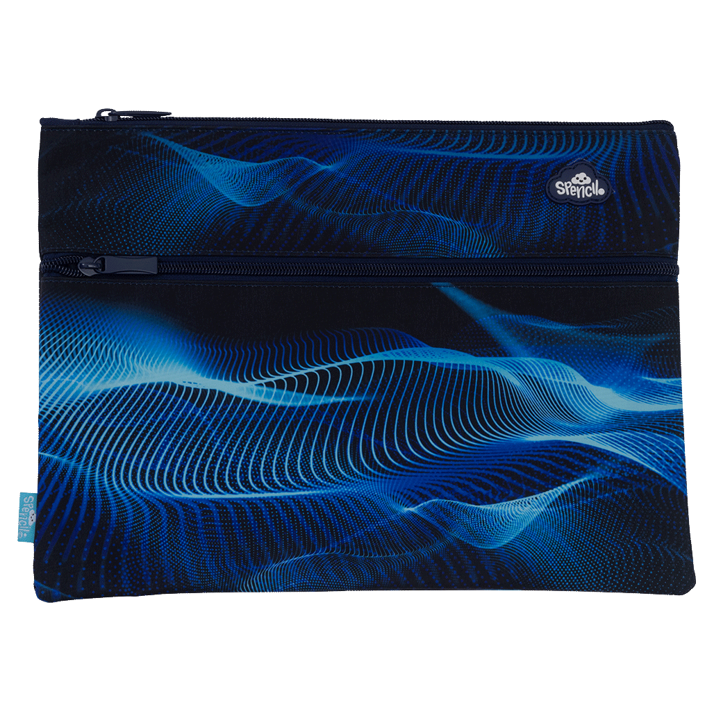 A4 Twin Zip Pencil Case - Sonic Riptide