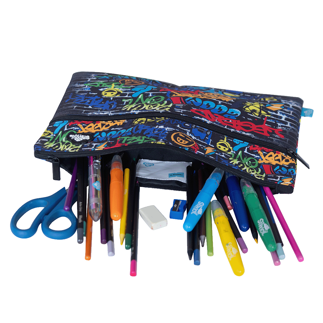 A4 Twin Zip Pencil Case - Tag Street