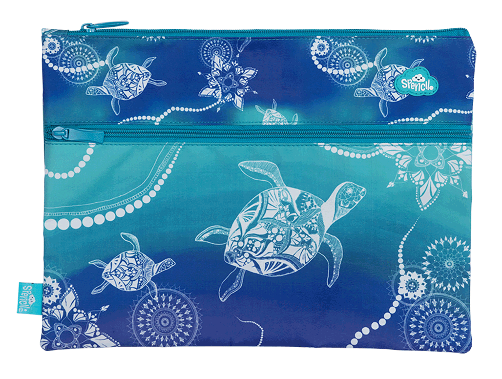 A4 Twin Zip Pencil Case - Turtle of Life