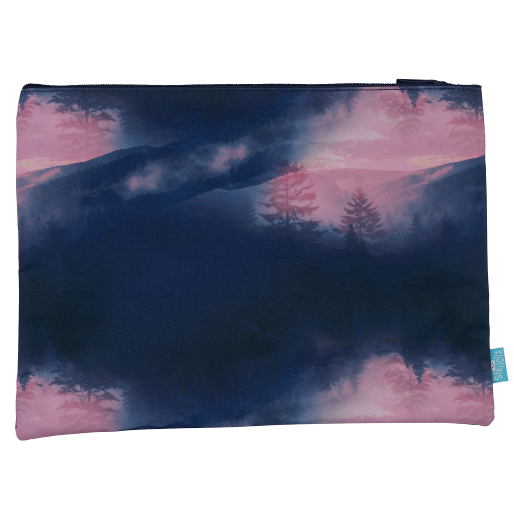 A4 Twin Zip Pencil Case - Twilight