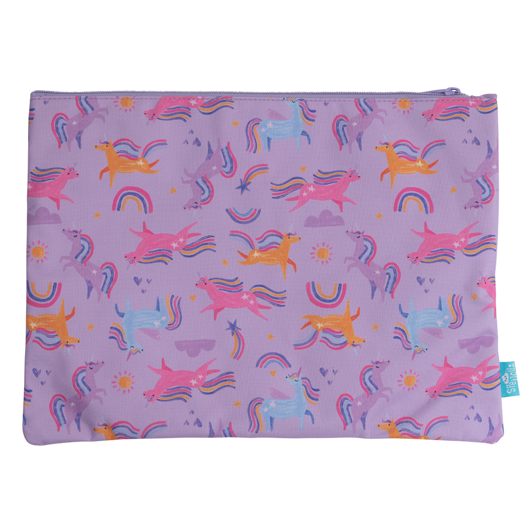 A4 Twin Zip Pencil Case - Unicorn Playtime