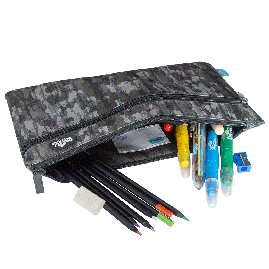 Twin Zip Pencil Case - Bush Camo