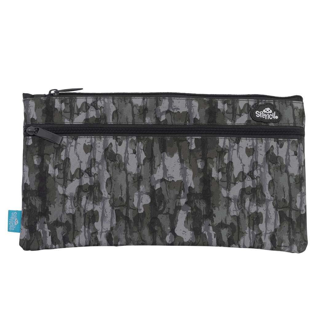 Twin Zip Pencil Case - Bush Camo