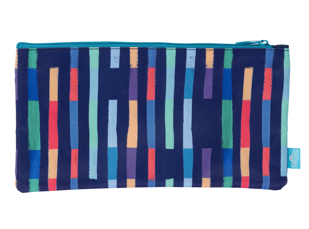 Twin Zip Pencil Case - Bright Stripes
