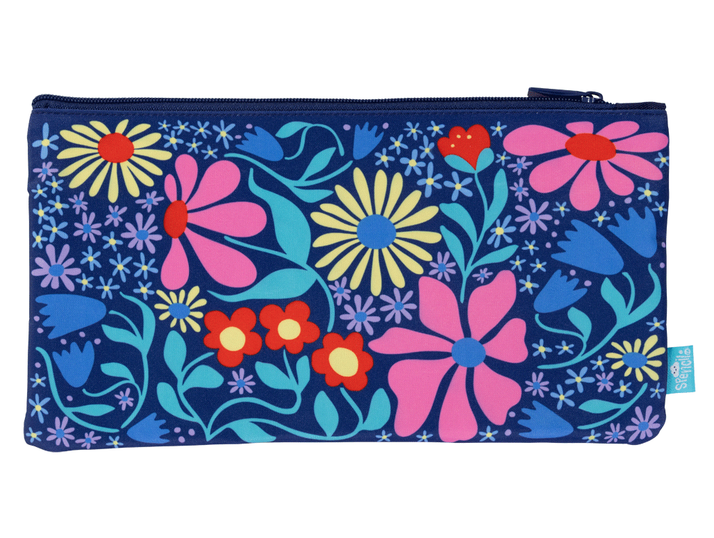 Twin Zip Pencil Case - Flower Fun
