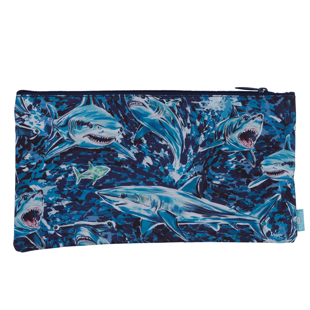 Twin Zip Pencil Case - Fin Frenzy