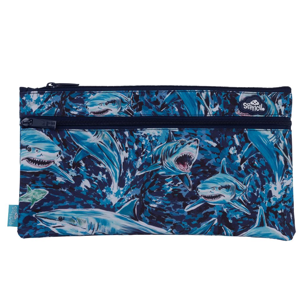 Twin Zip Pencil Case - Fin Frenzy