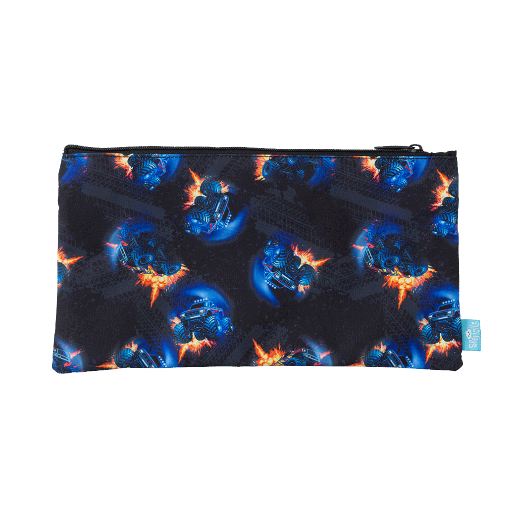 Twin Zip Pencil Case - Monster Blaze