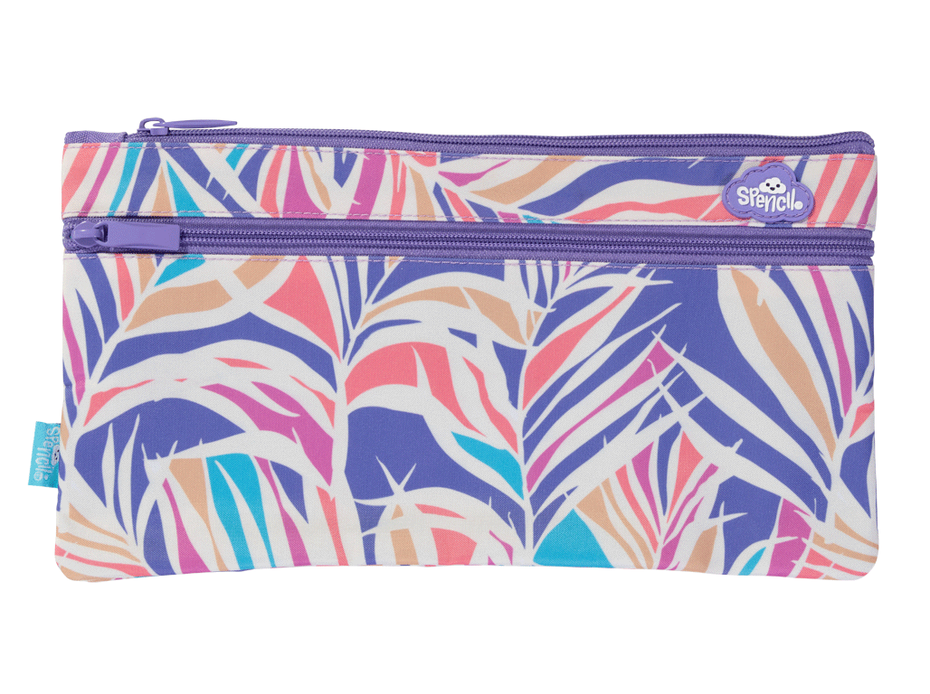 Twin Zip Pencil Case - Paradise Palms