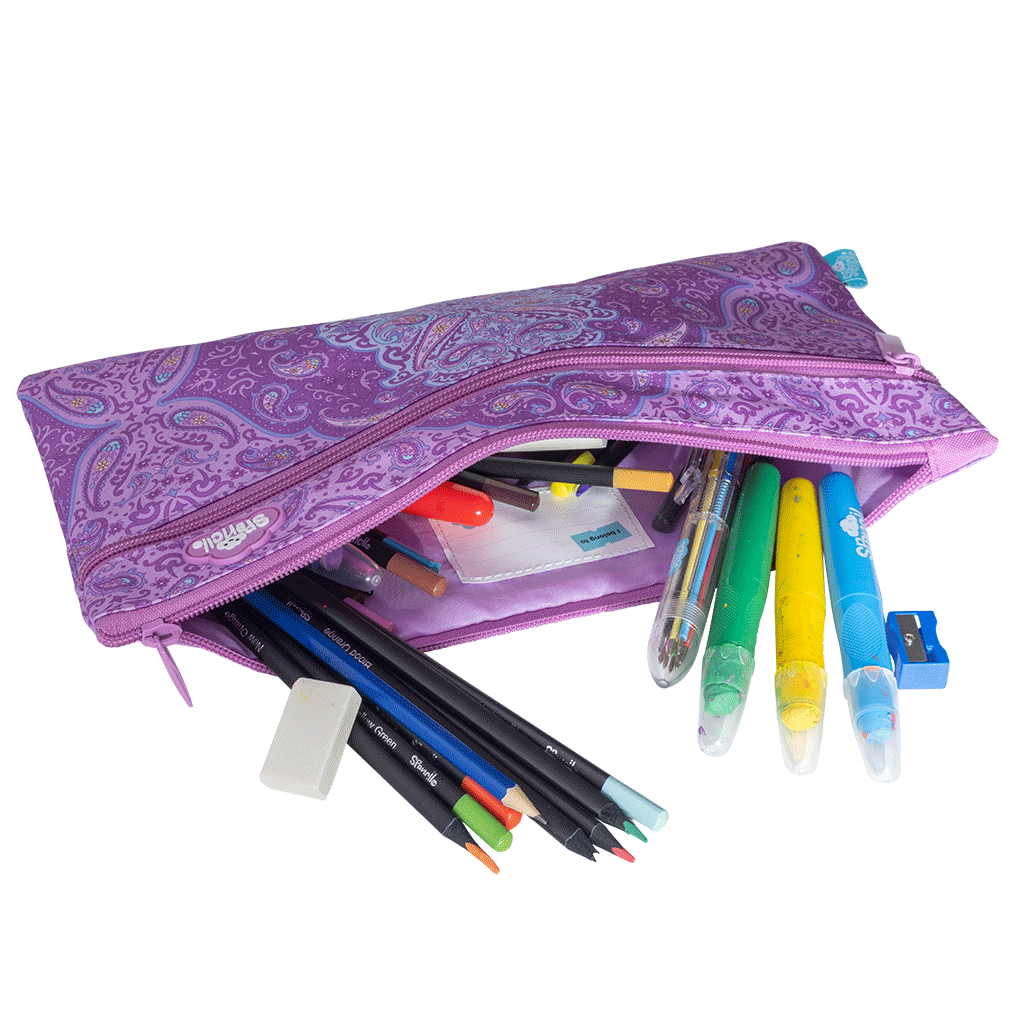 Twin Zip Pencil Case - Paisley Daze