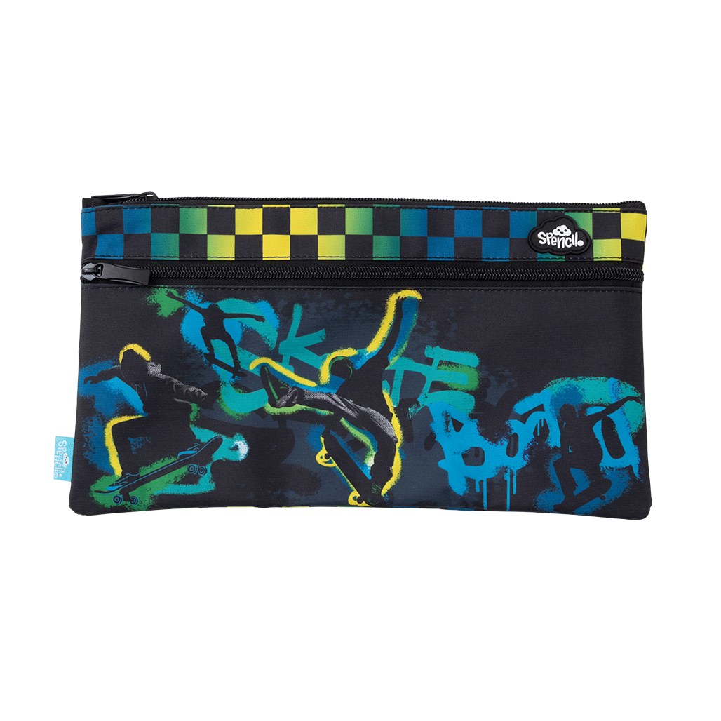 Twin Zip Pencil Case - Skate Crew