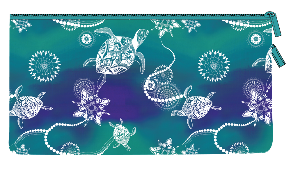 Twin Zip Pencil Case - Turtle of Life