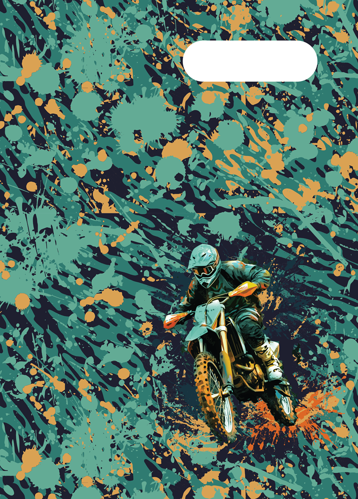 A4 Book Cover - Moto Camo Trax 2