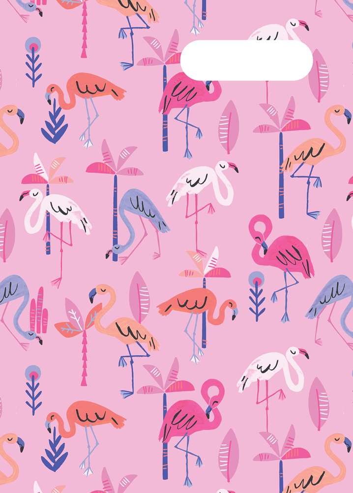 A4 Book Cover - Flamingo Splash