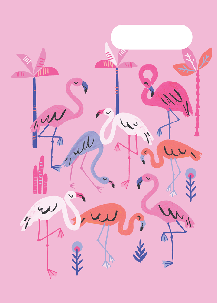 A4 Book Cover - Flamingo Splash 2