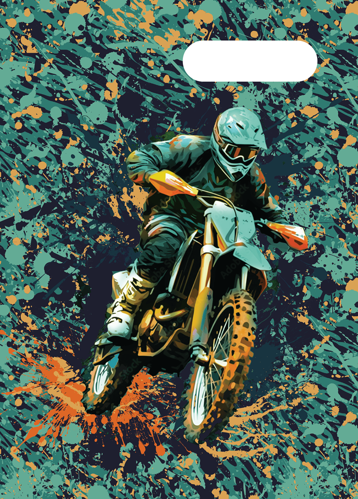 A4 Book Cover - Moto Camo Trax