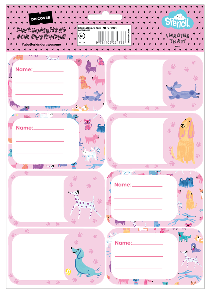 Book Labels - Doodle Dogs