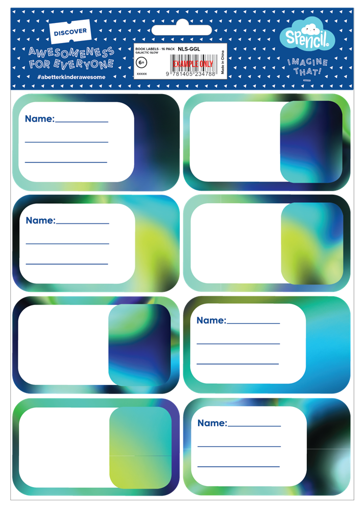 Book Labels - Galactic Glow