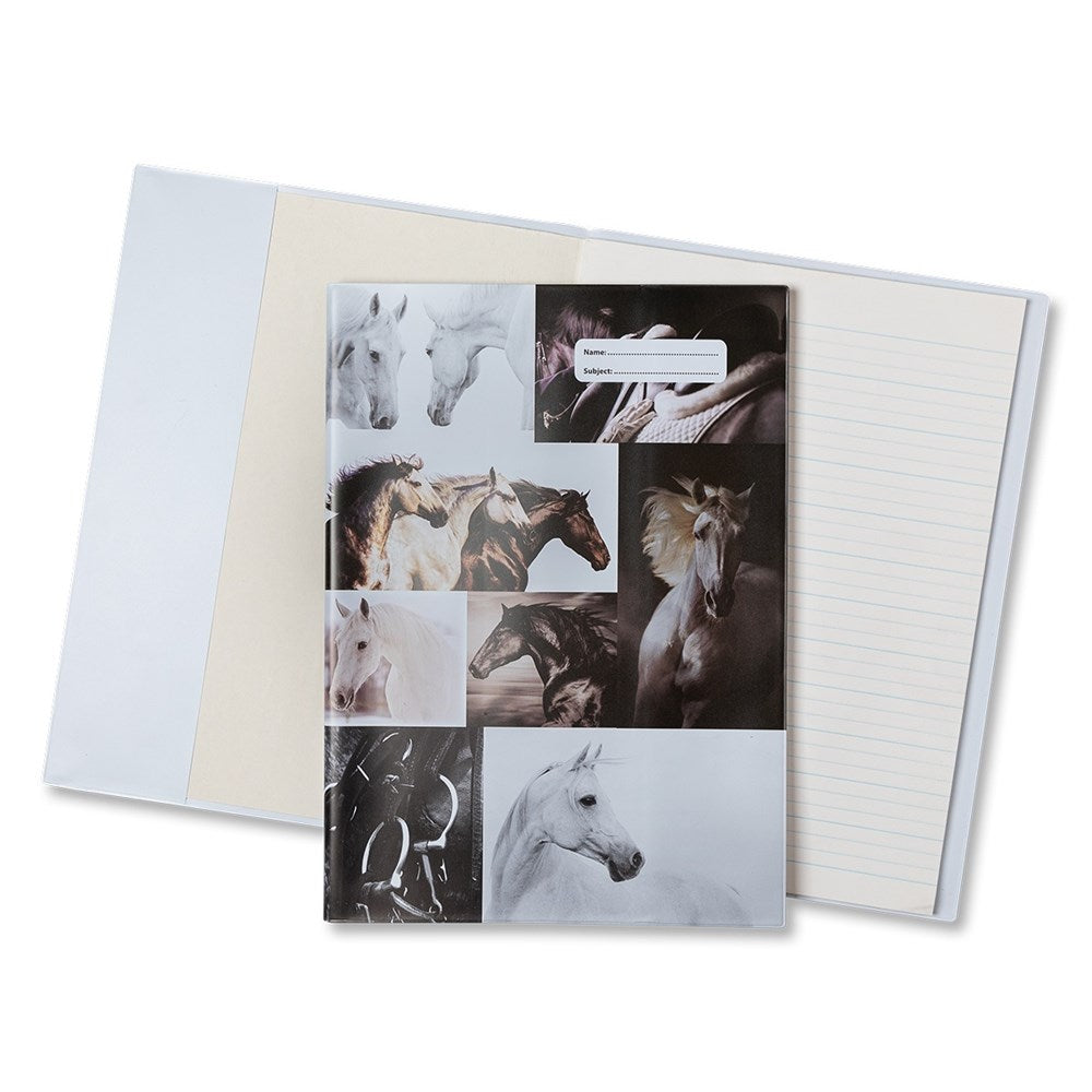 A4 Book Cover - Black & White Horses IV