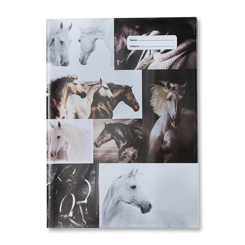 A4 Book Cover - Black & White Horses IV