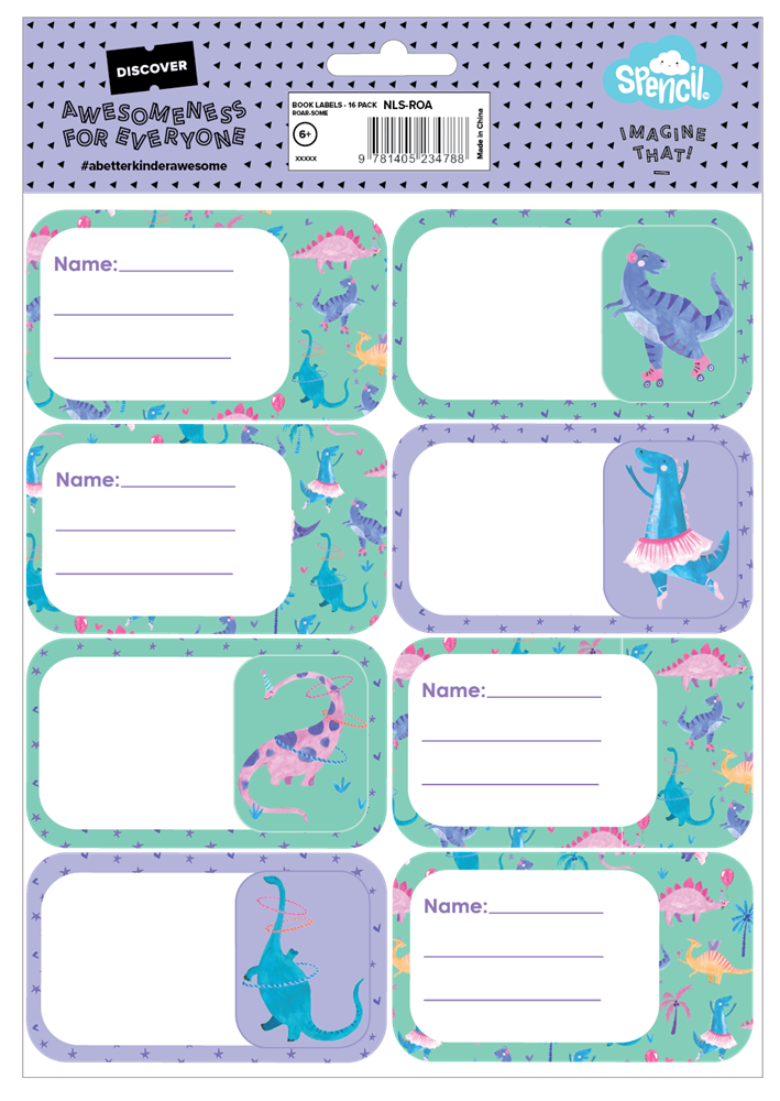 Book Labels - Roar-some
