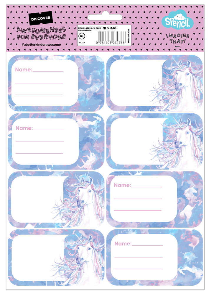 Book Labels - Unicorn Magic