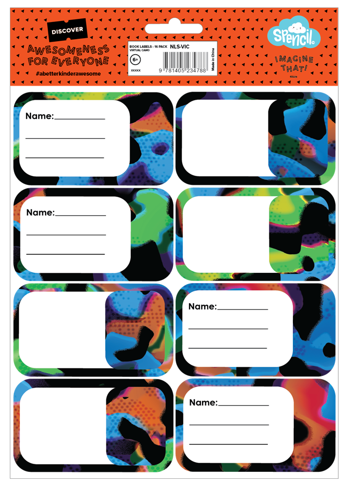Book Labels - Virtual Camo